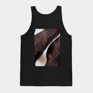 Dark Ornamental Leather Stripes, natural and ecological leather print #76 Tank Top